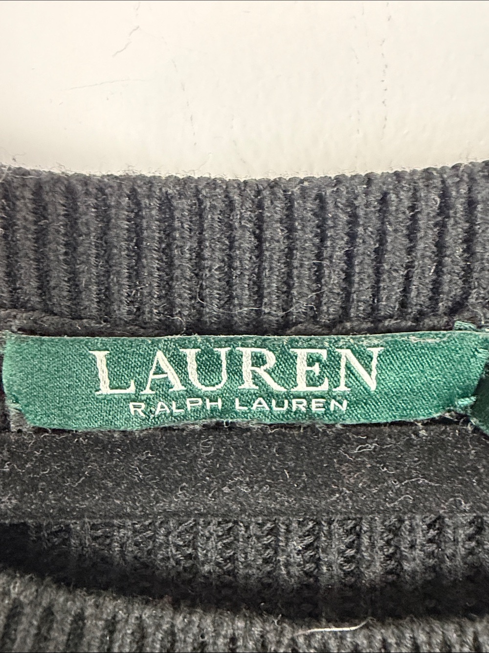 Lauren Ralph Lauren Layered Sweater XL Black Cotton Modal Shirt Hem Pullover - Picture 6 of 13